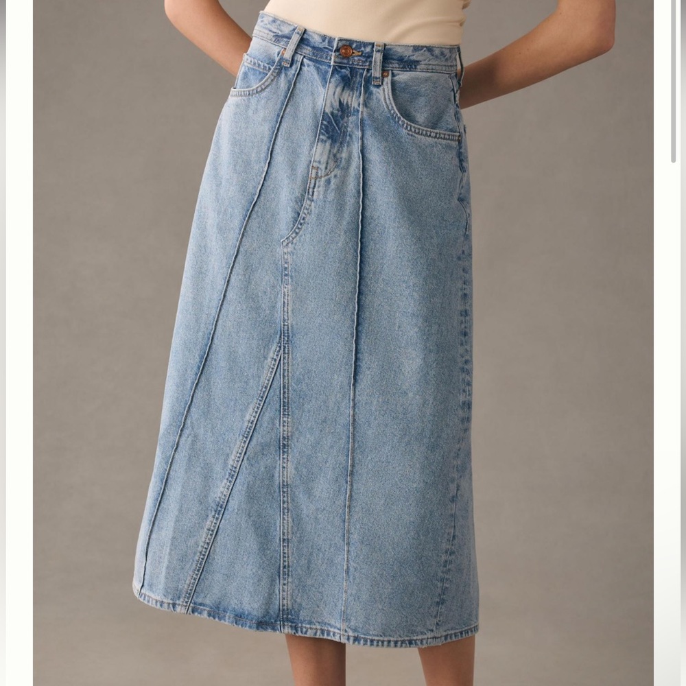 Anthropologie Pilcro Denim Midi Skirt